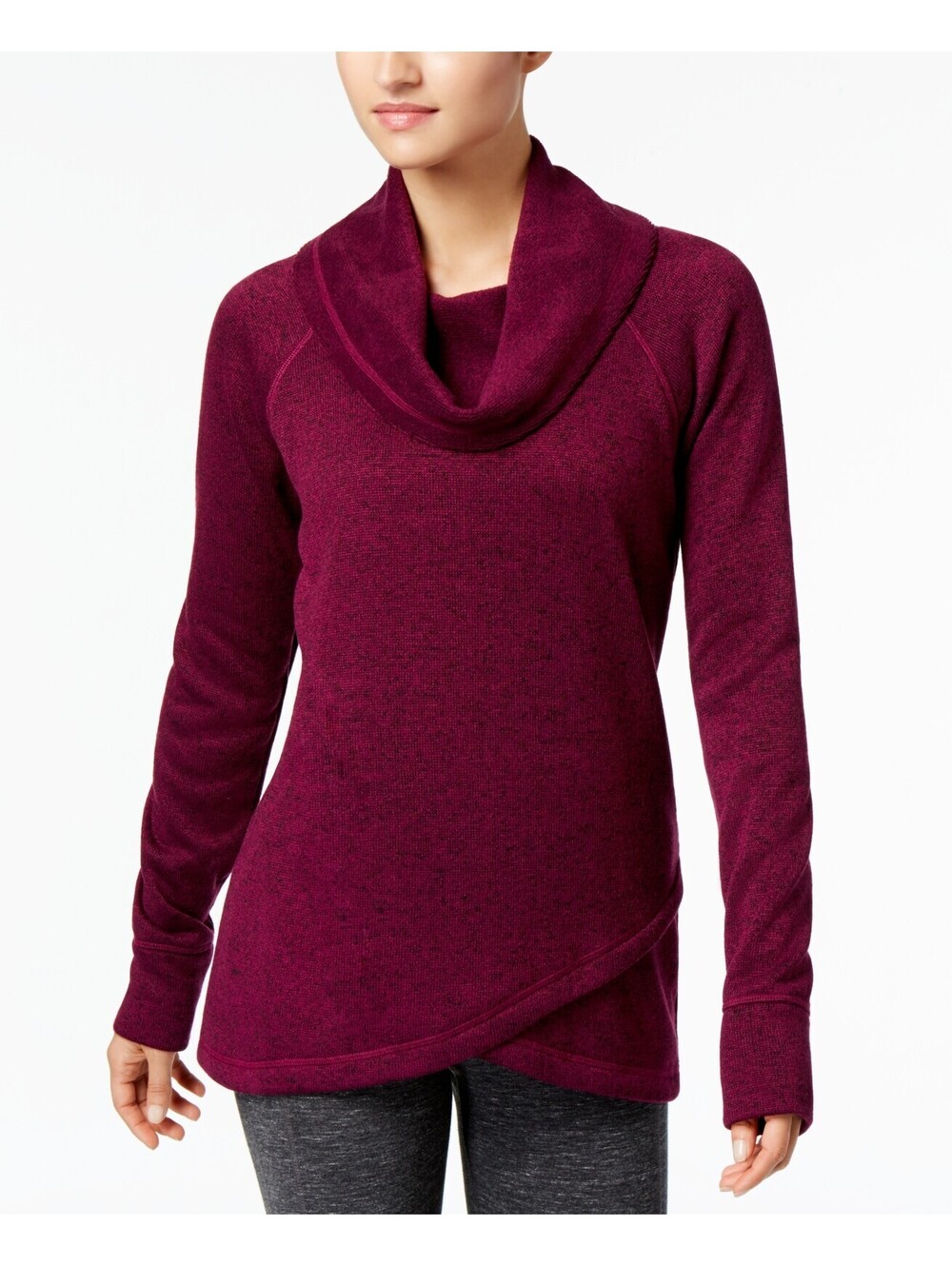 Ideology Womens Activewear Cowl Neck Pullover Top Size S